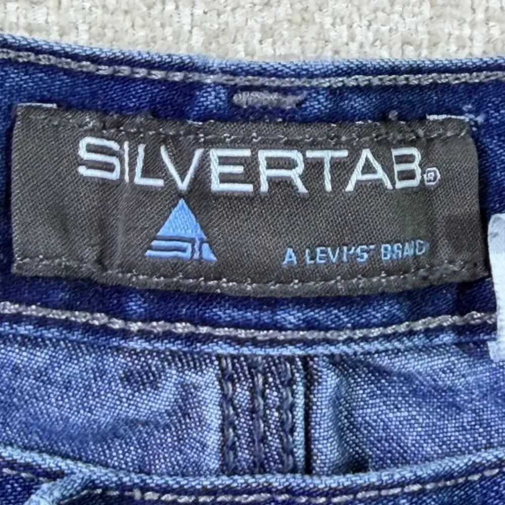 Levis Silvertab Mens 38 Blue Vintage Carpenter Denim Shorts Baggy Streetwear